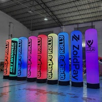 2mH Publicité gonflable Totem Gonflable Colonne Portable Décoration Gonflable Pylône LED Éclairage tube Pilier