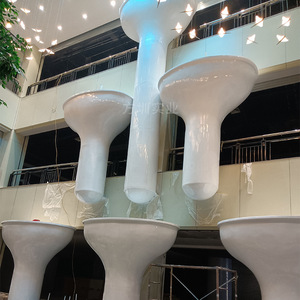 Colonne décorative extérieure en marbre creux moderne pour entrée de bâtiment, sculpture paysagère - Product Image 3