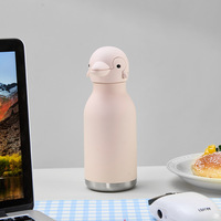 Tapa de Silicona de Grado Alimenticio con Forma de Cabeza de Animal, Tapa 3D de Dibujos Animados para Botellas de Agua de Acero Inoxidable, Resistente al Calor y Duradera