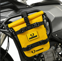 Sac de protection pour moto, 6 compartiments extensibles, étanche IPX6, sac de rangement pour moto en PVC 500D, noir/jaune/fibre de carbone