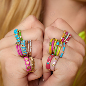 Anello Gemnel in Argento 925 Stile Semplice con Zirconia Cubica Lucida e Smalto per Donna Gioiello a Taglio Marquise - Product Image 3