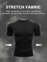 Nouvel ensemble de combinaison de compression respirante et à séchage rapide, t-shirt à manches courtes ajusté + short double couche, sport d'été