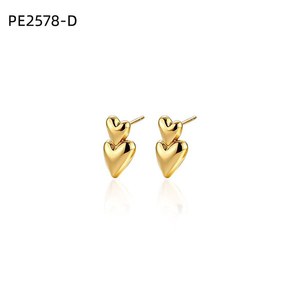 Amy Amy Heart <b>Stud</b> Earrings <b>Silver</b> Plated For Women Fashion Jewelry Gift - Product Image 2