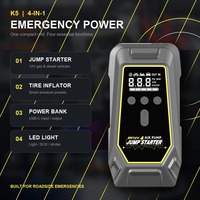Démarreur portable pour voitures et camions, vente en gros usine, 6000mAh 600A, avec gonfleur de pneus 150PSI, batterie externe et lampe LED