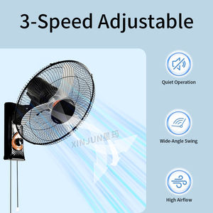 Ontwerp een plastic wandgemonteerde 16-inch 3-snelheden oscillerende elektrische ventilator voor thuis, kantoor en hotelgebruik. - Product Image 5