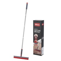 Balai magique multifonctionnel avec manche long en acier inoxydable détachable, caoutchouc pour salle de bain, nettoyage des cheveux, sol, essuie-glace pour voiture, grattoir
