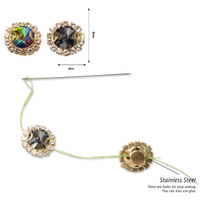 G&J Strass en verre à coudre, dos plat, sans nickel, motif floral, avec chaîne à griffes et bords bordés, pour DIY, chaussures, pinces à cheveux, bandeaux