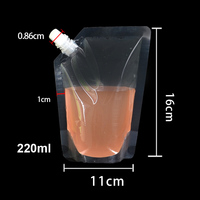Doypack Souple Transparent Réutilisable de 100ml, 500ml, 1000ml avec Bec Verseur Oblique pour Jus et Lait Liquides