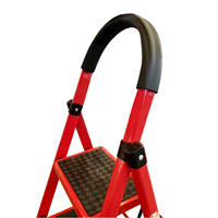 Échelle pliante en acier au carbone et aluminium à 2-6 marches, échelle moderne renforcée rouge, tabourets, usage domestique, certifiée EN131