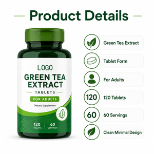 Comprimés d'extrait de thé vert riche en polyphénols 1000mg pour adultes, L-Théanine 60% EGCG L-Tyrosine, stimulant métabolique, pour femmes enceintes - Product Image 2