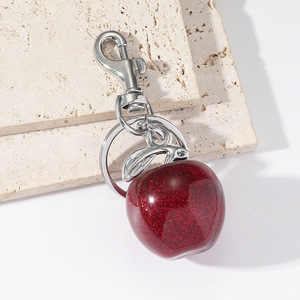 Llavero con Colgante de Manzana de Resina Roja, Estilo Dulce y Lindo, de Moda, Accesorio para Bolso, Regalo para Niña, Joyería, Venta Caliente 2026 - Product Image 2