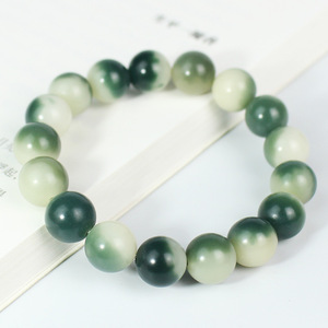 Bodhi Root <b>Bracelet</b> 12mm Gradual Green Natural Hand Polished Unisex Everyday Wear - Product Image 3