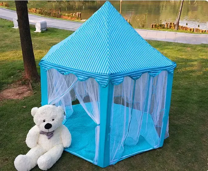 !!! Panas bayi manis rumah berventilasi Mesh kain tebal tenda tidur anak Pop Up Playhouse Teepee dengan tikar katun