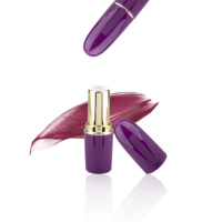 Luxe Brillant Rouge À Lèvres Conteneur Vide Bullet Forme Chapstick Cas Rouge À Lèvres Baume Emballage Crème À Lèvres Tubes Estampage À Chaud Logo