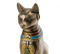 Statue de chat déesse égyptienne en velours de résine, figurine artistique faite à la main pour la décoration des fêtes et les cadeaux