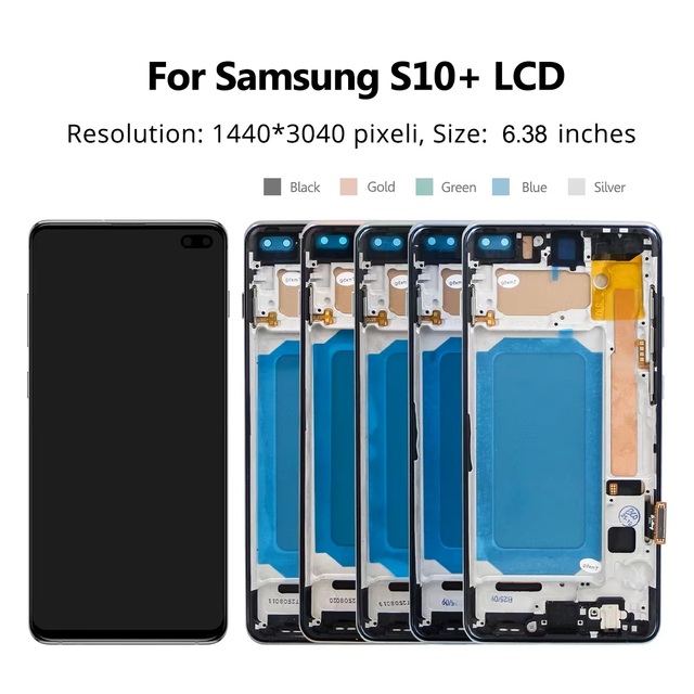 Wholesale OLED Mobile Phone LCD Screen With Frame for Samsung Galaxy S10+ LCD DisplayTouch Screen Digitizer Assembly Replacement