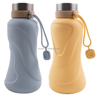 CHINFAI brevet extérieur Silicone verres Portable pliable bouteille d'eau 650ml Sport voyage cyclisme randonnée Camping vélo flacon