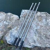 Épuisette de pêche télescopique en alliage d'aluminium améliorée, avec filet en nylon enduit, longueurs de manche 2m, 3m et de filet 55cm, 60cm