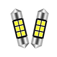 Ampoule LED 2835 8SMD double point pour toit de voiture, 12V DC, ajustement standard 31 36 39 41mm, haute luminosité, double extrémité, pour intérieur
