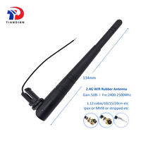 Enrutador externo Antena WiFi Omni 5dBi MHF4 Ufl Pato de goma pelado Antena WiFi de 2,4 GHz