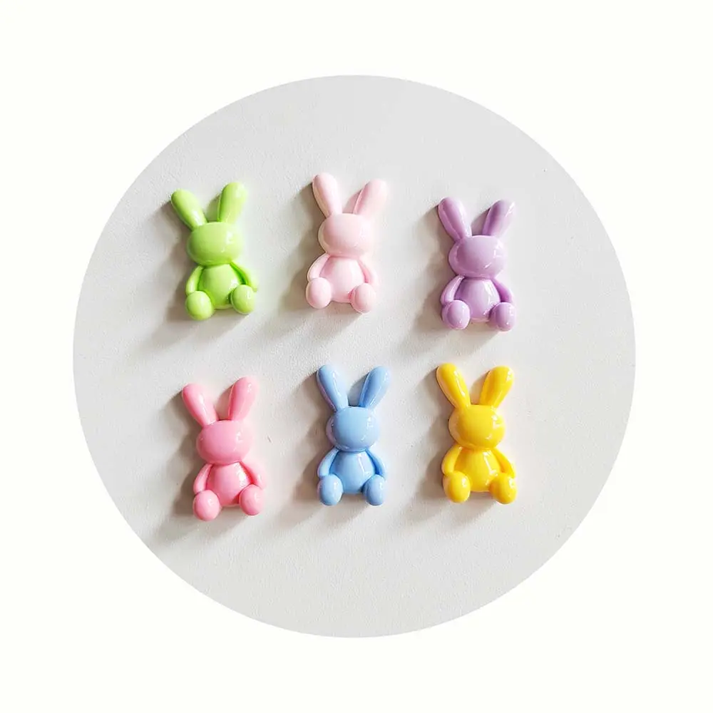 Cartoon Animal Rabbit Kawaii Flatback Resin Charm DIY Jewelry Hairpin Accessories Embellishments for Scrapbooking