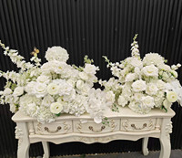 Boule de fleurs artificielles personnalisée PPS, blanche, pour centre de table de mariage, décoration de table pour événements de mariage