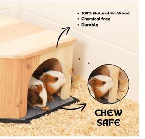 Nascondiglio Angolare in Legno Personalizzato per Porcellini d'India, Cincillà, Ratti, Ricci con Tappetino Assorbente, Accessori per Porcellini d'India - Product Image 4