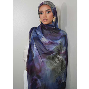 Foulard Long Imprimé Soie Imitation Haut de Gamme pour Femme, Léger et Confortable, Voile Musulman d'Été, Idéal pour le Commerce Transfrontalier - Product Image 3