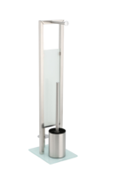 Support de brosse de toilette sur pied moderne personnalisé et porte-rouleau de papier en acier inoxydable pour salle de bain salle de bain salle de douche utilisation hôtel
