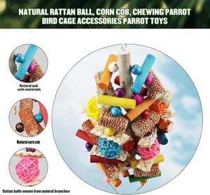 Đồ chơi nhai ngô tự nhiên giảm giá sốc Amazon dành cho vẹt macaw, vẹt xám châu Phi, nhiều phụ kiện chuồng, đồ chơi thú cưng lớn, đồ chơi nhai cho chim - Product Image 3