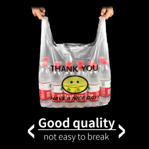 Chất lượng cao trong suốt có thể tái chế mua sắm tùy chỉnh túi nhựa vest xử lý sử dụng cho siêu thị mua sắm gói túi trong kho - Product Image 6