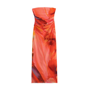 GX9373 Boutique Summer Sexy Bodycon <strong>Dye</strong> Tie Dresses <strong>Clothes</strong> Women Tight Casual Elegant Mesh Tube Pleated Long Dress With Lining - Product Image 3