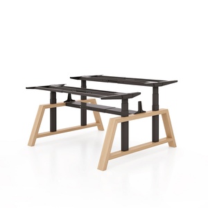 Face to Face Oak <b>Standing</b> Desk Automatic Computer Desk Workstation - Product Image 2