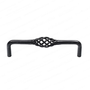 Poignée de meuble antique creuse en bronze huilé, poignée de tirage de type cage à oiseaux - Product Image 4