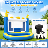 Maison de jeu gonflable sûre et non toxique pour enfants, facile et rapide à gonfler, portable et idéale pour les fêtes d'anniversaire dans le jardin.