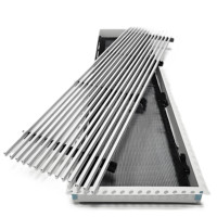 Grille invisible pour bouche d'aération linéaire encastrée, convient aux plafonds intérieurs.
