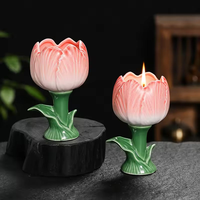 Porte-bougie en céramique en forme de tulipe, bougie parfumée longue durée et support, idéal pour offrir en cadeau, parfum d'intérieur