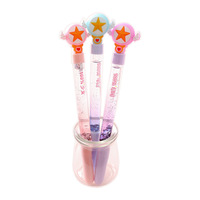 Stylo gel créatif TikTok Influencer avec logo personnalisé, gel liquide effet sable rose et noir, plastique durable, écriture 0,5 mm, mignon et kawaii