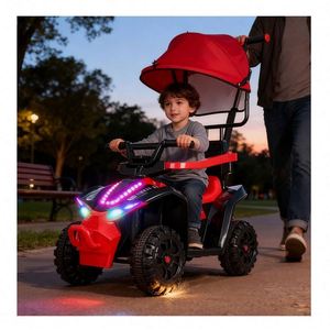 Voiture électrique lumineuse à 4 roues pour enfant, avec fonctions éducatives et construction en plastique durable - Product Image 3