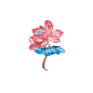 Broche de Loto Esmaltado Estilo Chino Vintage para Mujer, Exquisito, de Alta Gama, Retro, para Boda, Corsage, Pin de Aleación, Accesorios para Hanfu y Cheongsam - Product Image 5