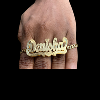 Qiuhan OEM Deux Tons Couleur Personnalisé Double Couche Gothique Femmes Figaro Lien Initial Bracelet