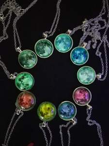 12 collana con costellazione in stile classico con Cabochon in vetro a mezzaluna in pietra clavicola con segni zodiacali - Product Image 5