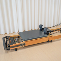 Reformer de Pilates pliable en bois de haute qualité, en bois d'érable et de chêne, pour la maison ou le studio, avec lit de base et emballage en boîte en bois