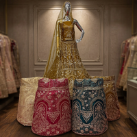 Lehenga en résille pour femme, orné de perles, taille unique, tenue de soirée évasée pour mariages, fiançailles et événements anniversaires