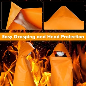 Manta Ignífuga Naranja con Tiras Reflectantes, Capa de Escape Resistente al Calor de Fibra de Vidrio, 1.2m X 1.2m - Product Image 2