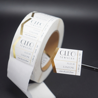 Rouleau de papier auto-adhésif personnalisé de haute qualité autocollant d'étiquettes de bouteilles d'huile de parfum privé avec impression en feuille d'or