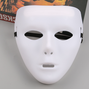 Jabbawockeez Plain White Face Máscaras completas para Halloween Masquerade Drama Party Hip-Hop Ghost Dance Performances Props - Product Image 1
