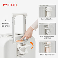 Mixi Bagages de cabine Vintage Smart Lightweight Carry On PC Ensemble de valises de voyage multifonctionnelles avec porte-gobelet