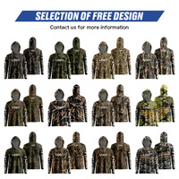 Vêtements de chasse en gros pour l'extérieur, camouflage jungle pour la pêche aux oiseaux aquatiques, chemises de chasse pour hommes, sweat à capuche léger pour la randonnée