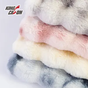 Kingcason la fábrica vende bien cómodo y acogedor cepillo de burbujas tela de piel falsa de conejo para textiles para el hogar-mantas/mantas